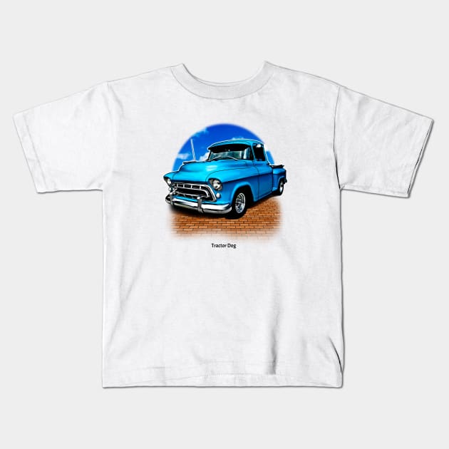 Old Truck Riding Low Kids T-Shirt by tractordog